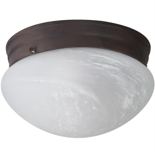 Sunlite 6" Decorative Mushroom Style Ceiling Fixture, Dusted Brown Finish, Alabaster Glass