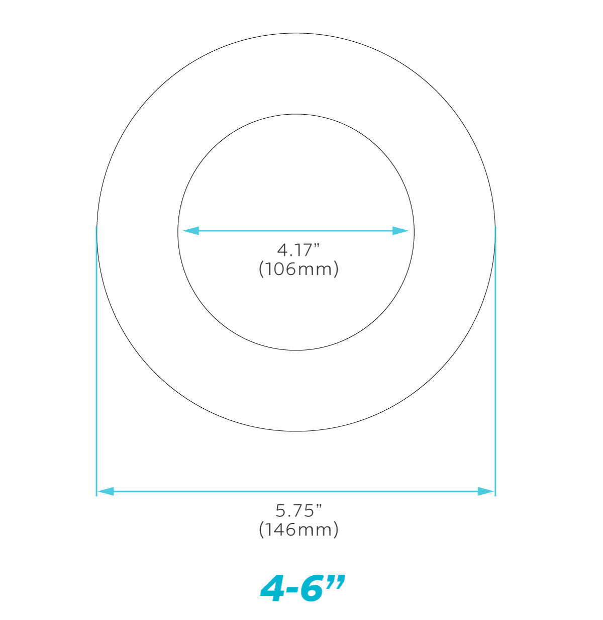 Luxrite 4-6" Round Goof Ring, White Finish, Pack of 9 (LR41020)