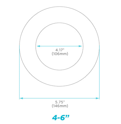 Luxrite 4-6" Round Goof Ring, White Finish, Pack of 9 (LR41020)