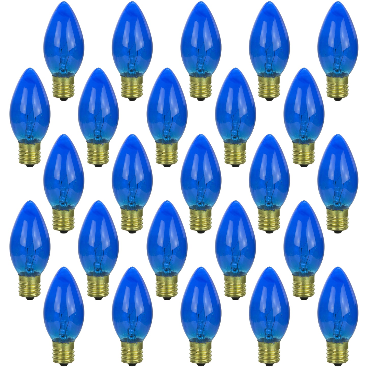 25 Pack Sunlite 7C9/TB 7 Watt C9 Lamp Intermediate (E17) Base Blue