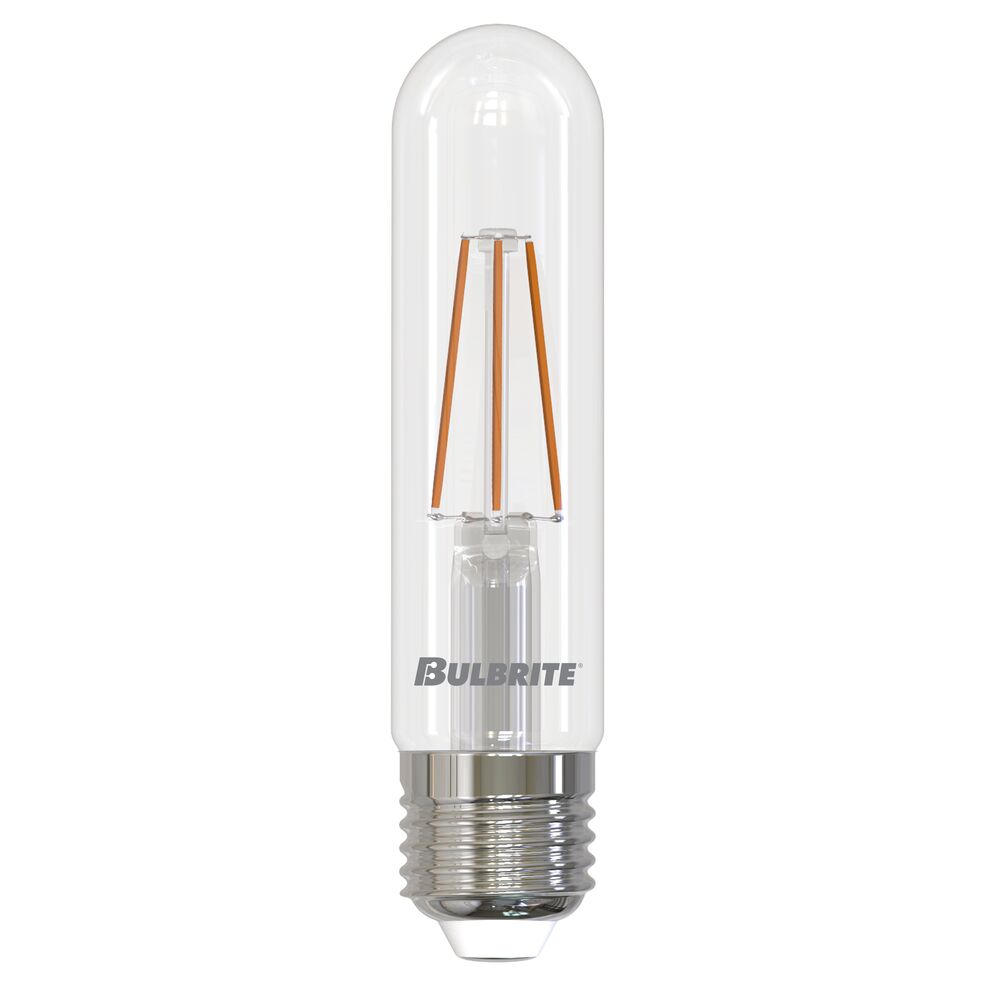 Bulbrite LED T9 Basic Filament Light Bulb, Dimmable E26 Medium Base, Clear Finish, 3000K 5 Watt, 8-Pack