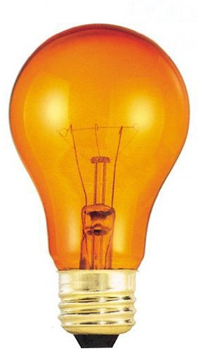 Bulbrite 25A/TO-12PK 25 Watt Incandescent  A19, Medium Base, Transparent Orange, 12-Pack