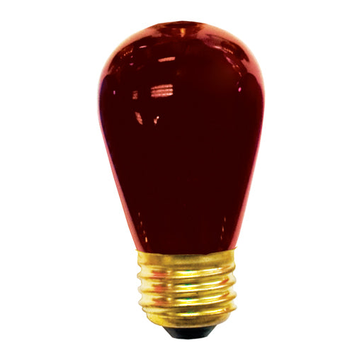 Bulbrite 11S14TR 11W Dimmable S14 String Light Replacement Bulb, Medium Base, Transparent Red