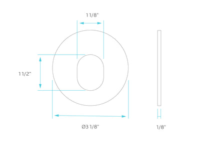 Luxrite 2" Regressed Interchangeable Canless Spotlight Round Slot Aperture Trim (LR23440)