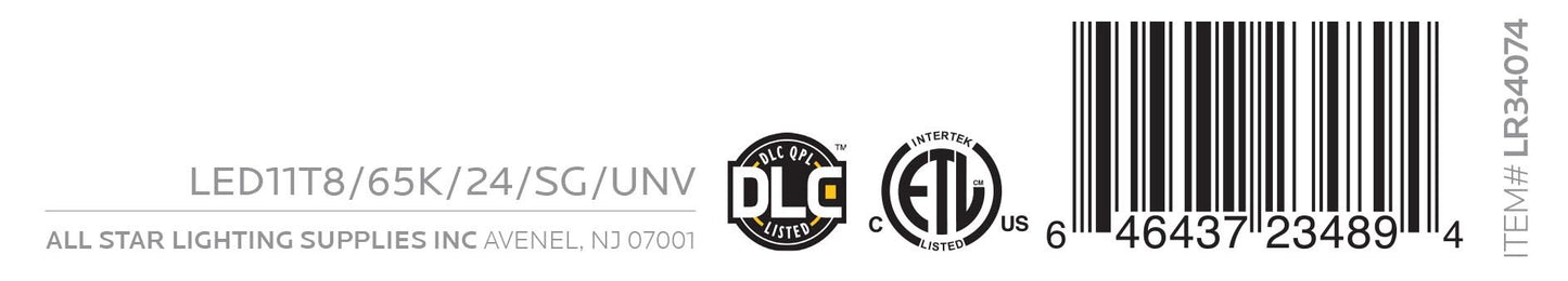 Luxrite LED 2' T8 Universal 11W Shatter Proof Ballast Compatible Light Tube, G13 Base, 1100 Lumens, 6500K - Daylight, 83 CRI, Frosted White Finish, Pack of 5  (LR34074)