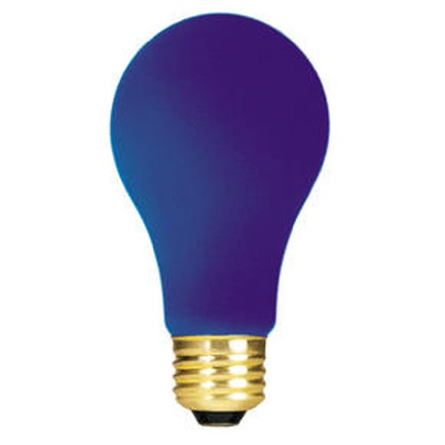 Bulbrite 40A/CB 40 Watt Incandescent A19 Party Bulb, Medium Base, Ceramic Blue