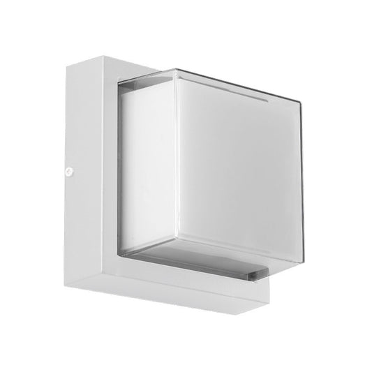 LED Square Modern Outdoor Light Fixture, 12 Watts, 850 Lumens, Color Tunable 30K/40K/50K, 90 CRI, ETL Listed, White, For Entryway, Garage and Porches