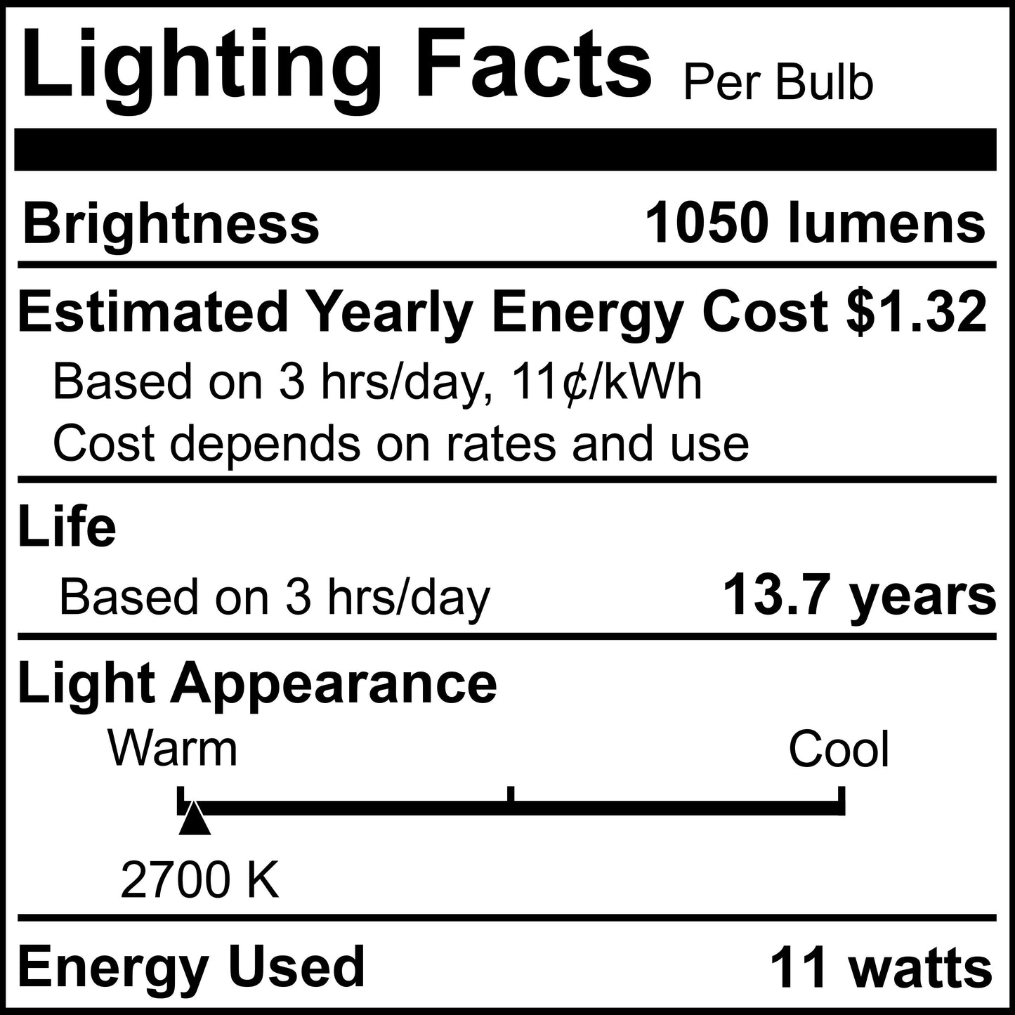 BULBRITE 11W BR30 2700K E26 120V-4PK