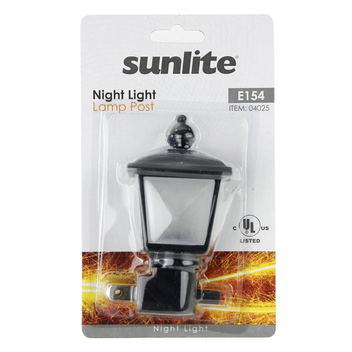 Sunlite E154 Black/Clear Lamp Post Decorative Night Light