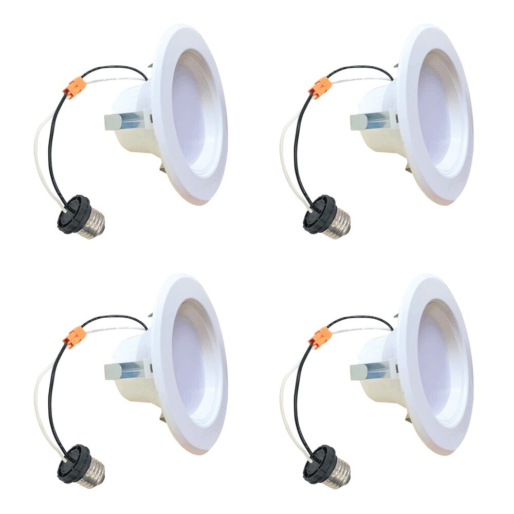 East Grove Home 6in LED Recessed Light Snap-on Covers - Pack Of 4, Change Finish White To Black