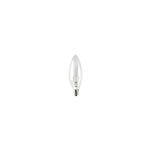 Bulbrite KR10CTC/25 10 Watt  Krystal Touch Dimmable Krypton B8 Torpedo Chandelier Bulb, Candelabra Base, Clear