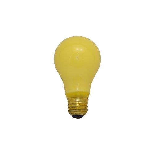 Bulbrite 100A/YB 100 Watt Incandescent A19 Outdoor Bug Light, Medium Base, Yellow
