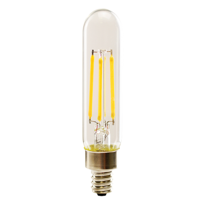 Luxrite LED T6.5 Tubular Light Bulb, E12 Candelabra Base, 5W, 4000K - Cool White, 80 CRI, Clear Finish, Dimmable (LR21658)