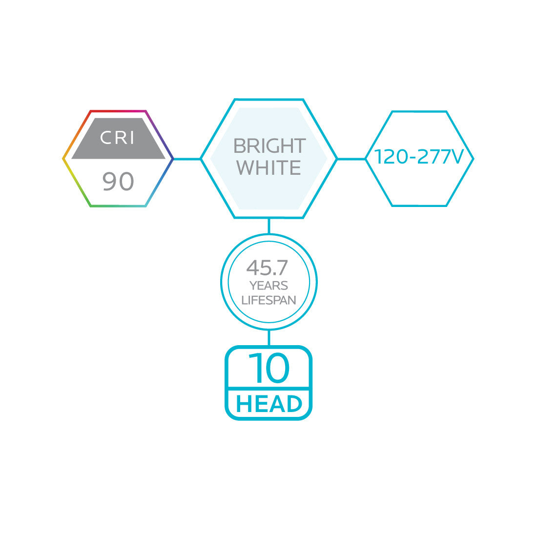 Luxrite Downlight LEDML10/18W/950/D 5000K Bright White