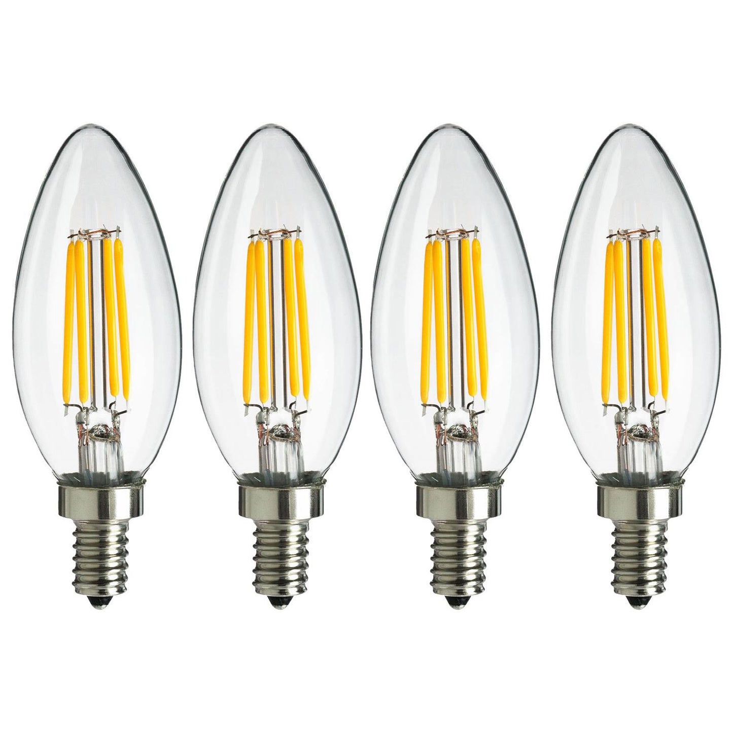 Sunlite LED Vintage Chandelier 4W (40W Equivalent) Light Bulb Candelabra (E12) Base, Warm White