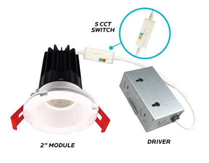 Luxrite Cct Change LED/URDL2/5CCT/RD 2700K/3000K/3500K/4000K/5000K Cct Select
