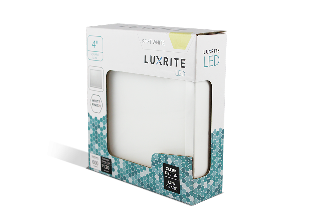 Luxrite Surface Mount LED10/SLIM4/30K/W/SQ 3000K Soft White