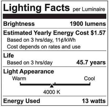 Luxrite LED 4' T8 Universal 13W Shatter Proof Ballast Compatible Light Tube, G13 Base, 1950 Lumens, 4000K - Cool White, 83 CRI, Frosted White Finish (LR34192)