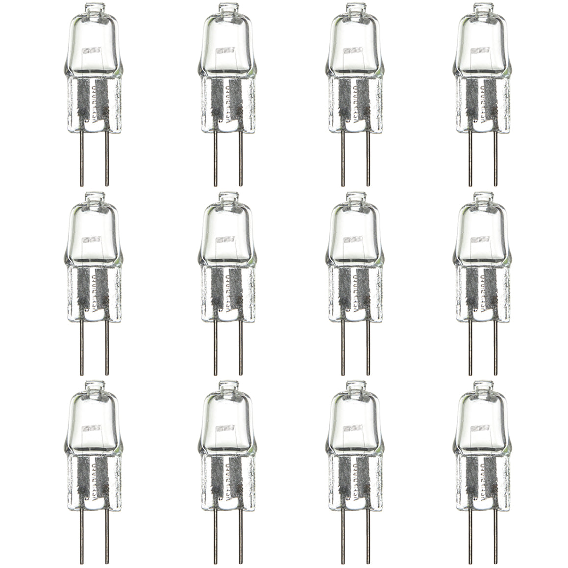 Sunlite 40609-SU Q20/CL/G4/12V Halogen 20-Watt Single Ended T3.5, Clear Light Bulb, 220 Lumen, 12 Volt, G4 (2-Pin) Base, 2000 Hour Life Span, 12 Pack, 3200K-Cool White