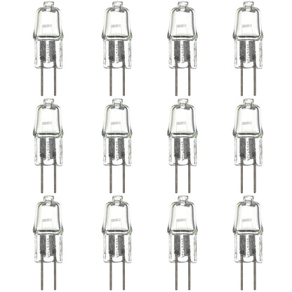 Sunlite 40609-SU Q20/CL/G4/12V Halogen 20-Watt Single Ended T3.5, Clear Light Bulb, 220 Lumen, 12 Volt, G4 (2-Pin) Base, 2000 Hour Life Span, 12 Pack, 3200K-Cool White