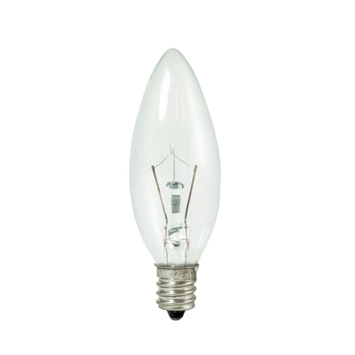 Bulbrite KR15CTC/25 15 Watt  Krystal Touch Dimmable Krypton B8 Torpedo Chandelier Bulb, Candelabra Base, Clear