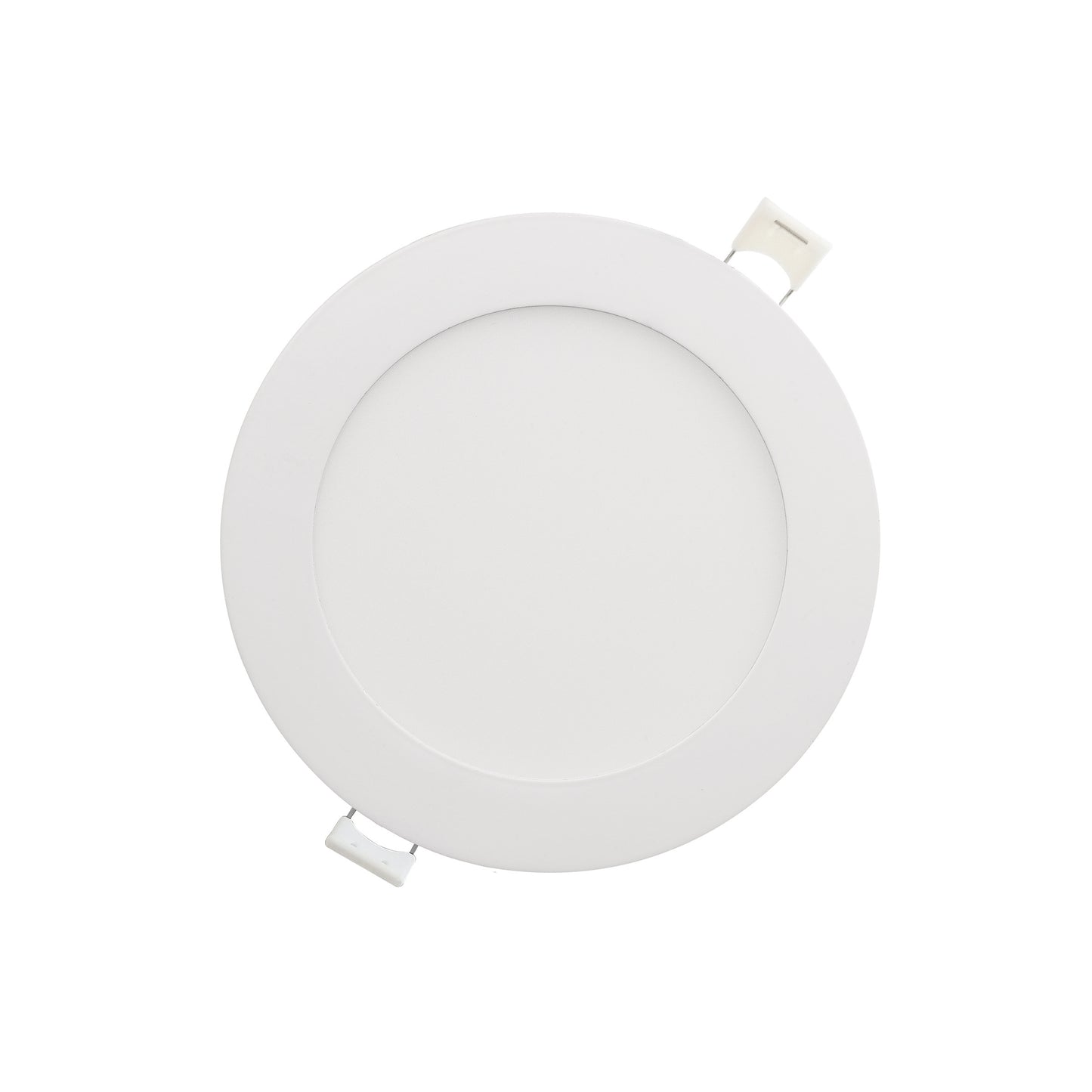 Luxrite LED 4" Mini Panel Round Smooth Canless Wafer Spotlight, 10W, 750 Lumens, Color Selectable - 2700K/3000K/3500K/4000K/5000K, 80 CRI, White Finish, Dimmable (LR23756)