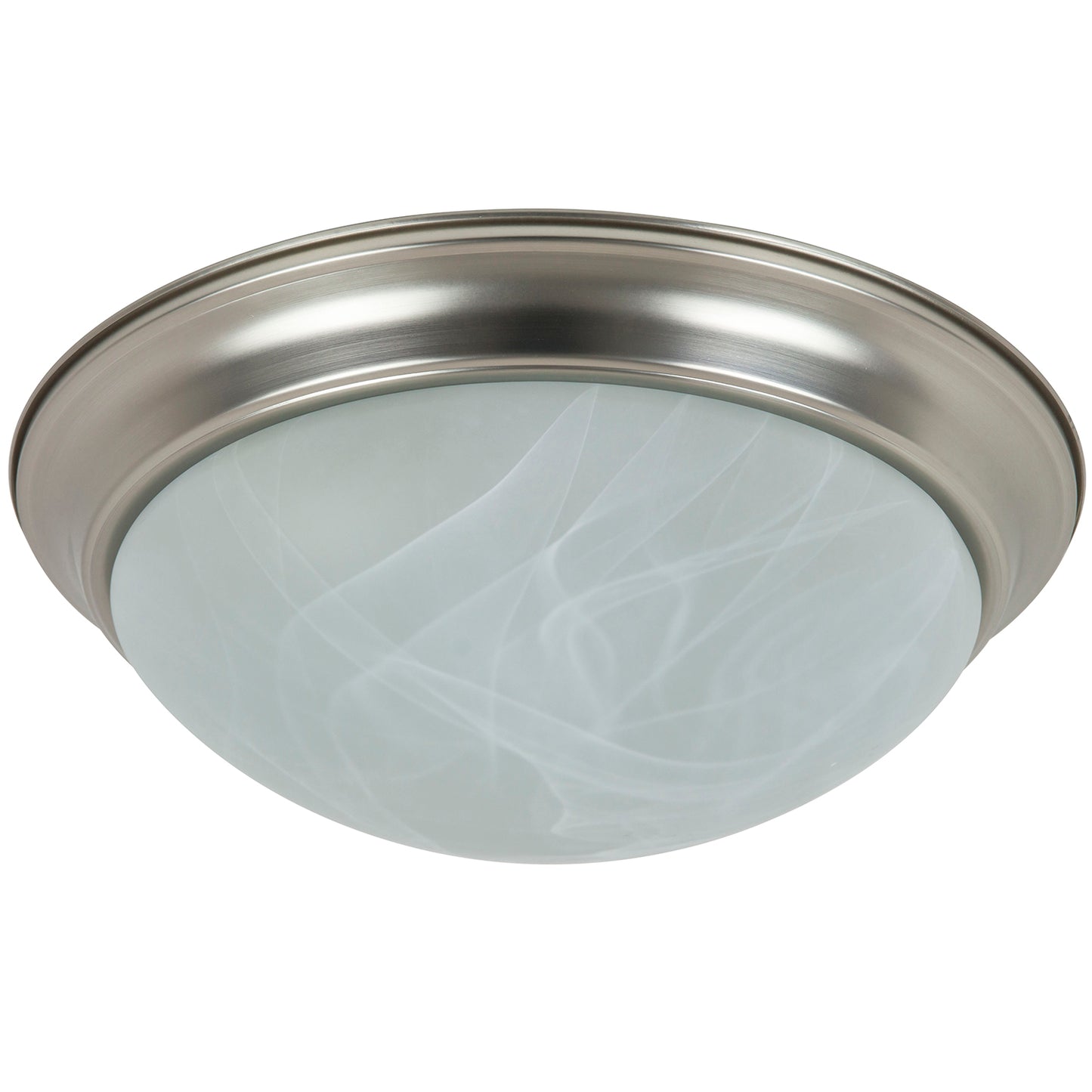 Sunlite 50154 12-Inch Dome Ceiling Light Fixture,  36 Watts, 2700K Warm White, E26 Base, Alabaster Glass, 120 Volts, Energy Star, UL Listed, Brushed Nickel, For Residential &amp; Commercial Use