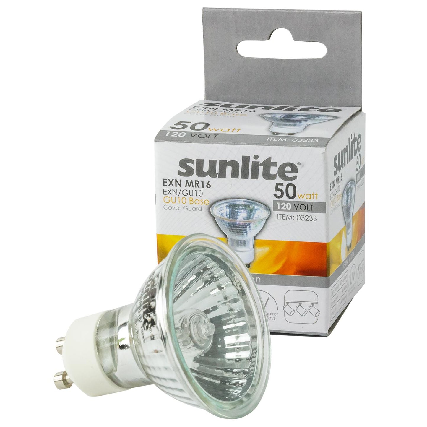 Sunlite 50 Watt 38° Flood MR16 Mini Reflector with Cover Guard GU10 Base (12 Pack)