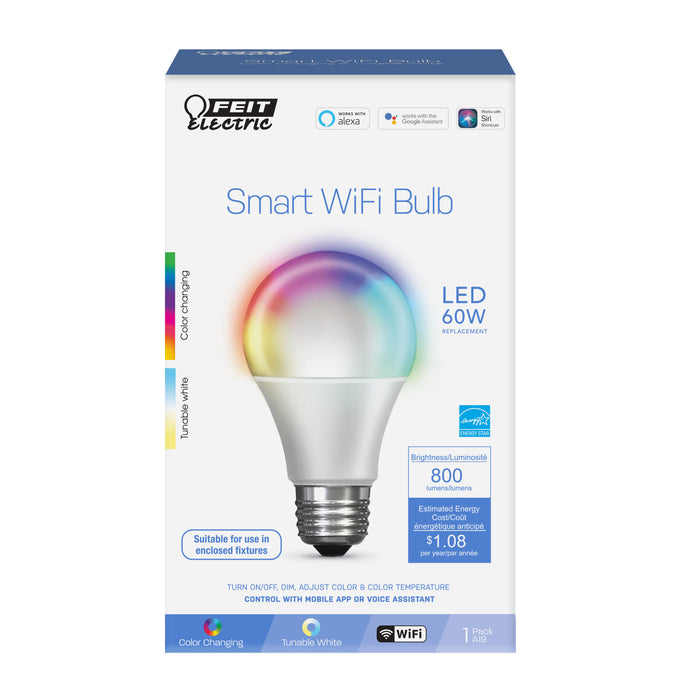 60-Watt Equivalent RGBW A19 Alexa Google Smart Bulb
