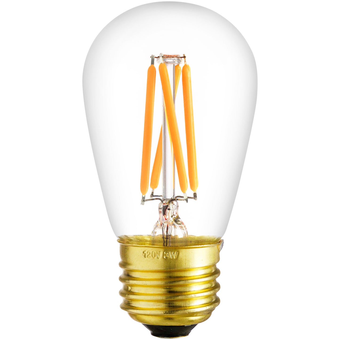 Sunlite 80474-SU LED S14 Filament Style Light Bulb, 4 Watts (30W Equivalent), 340 Lumens, 90 CRI, Medium Base (E26), Dimmable, UL Listed, 22K Amber, 6 Pack