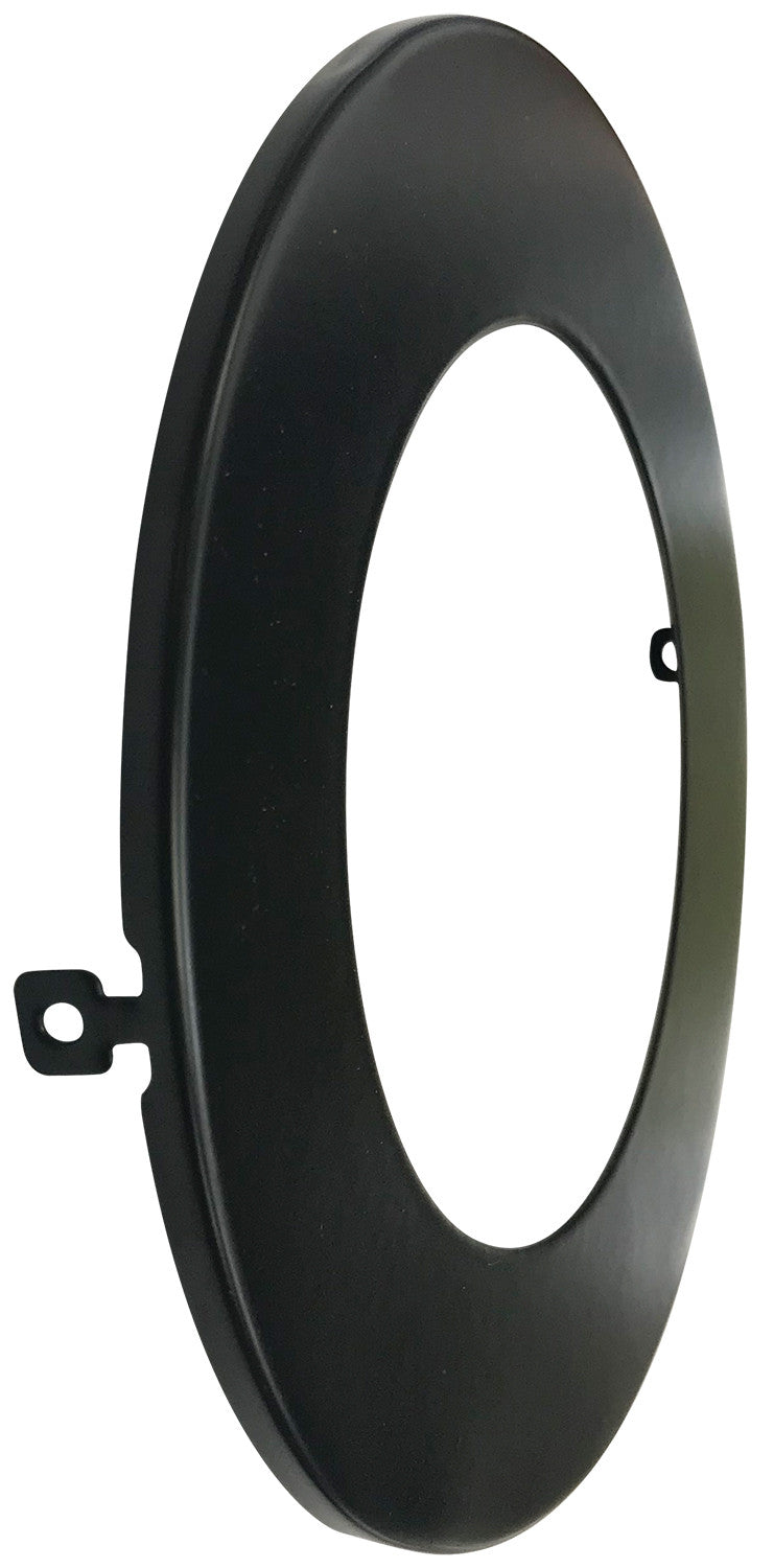 Luxrite 6" Mini Panel Round Smooth Black Trim For Canless Wafer Spotlight (LR23776)