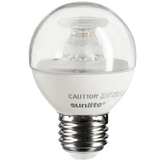 Sunlite 82038-SU LED 90 CRI G16 Globe Light Bulb, 5 Watts (40W Equivalent), Dimmable, Medium Base (E26), 350 Lumen, Energy Star, ETL Listed, 30K - Warm White, Clear 6 Pack