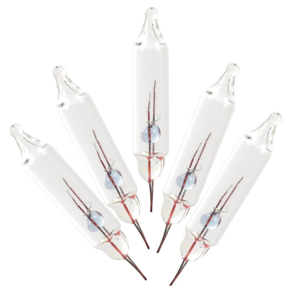Vickerman Clear Glass Incandescent Mini Bulb with Pinched Base, 2.5 Volt 170mA, 500 per bag - 3 Bags