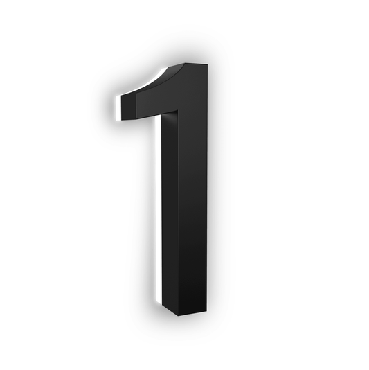 Illuminated Address Numbers - ABS Polymer - 5000K - 5-inch / Black / 1