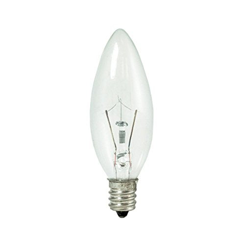 Bulbrite KR10CTC/25 10 Watt Dimmable Krypton Krystal Touch Torpedo B8 Chandelier Bulb, Candelabra Base, Clear, 10-Pack