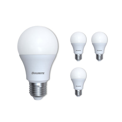 Bulbrite Dusk to Dawn Pack of (4) 9 Watt A19 LED Light Bulb with Frosted Glass Finish and Medium (E26) Base - 3000K (Soft White Light), 800 Lumens