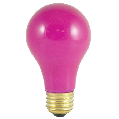 Bulbrite 40A/CP-12PK 40 Watt Incandescent A19 Party Bulb, Medium Base, Ceramic Pink, 12 Pack