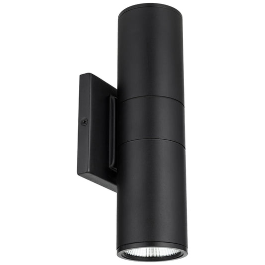 Sunlite 88142 LED Cylinder Outdoor Up and Down Wall Light Fixture, 24 Watts Total (100W Equivalent), 1700 Lumens, Color Temperature Tunable (30K/40K/50K), 50,000 Hour Life Span, IP54 Rated, Weatherproof Aluminum, ETL Listed, Black Finish