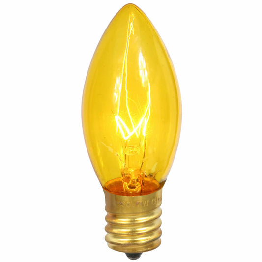 Vickerman C9 Transparent Gold Replacement Bulb, 7 Watt, 130 Volt, UL, E17 Base, - 50 Pack