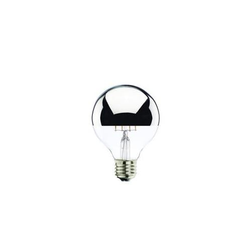 Bulbrite LED4G25/27K/FIL/HM 4 Watt LED Half Chrome Filament G25 Bulb, Medium (E26) Base, Half Chrome-Warm White Finish
