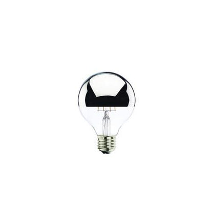 Bulbrite LED4G25/27K/FIL/HM 4 Watt LED Half Chrome Filament G25 Bulb, Medium (E26) Base, Half Chrome-Warm White Finish
