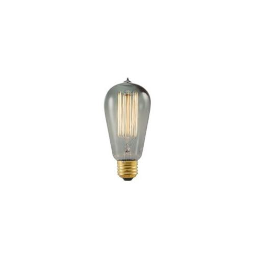 Bulbrite NOS40-1910/SMK 40 Watt Nostalgic Edison ST18 Bulb, Vintage Thread Filament, Medium Base, Smoke Finish