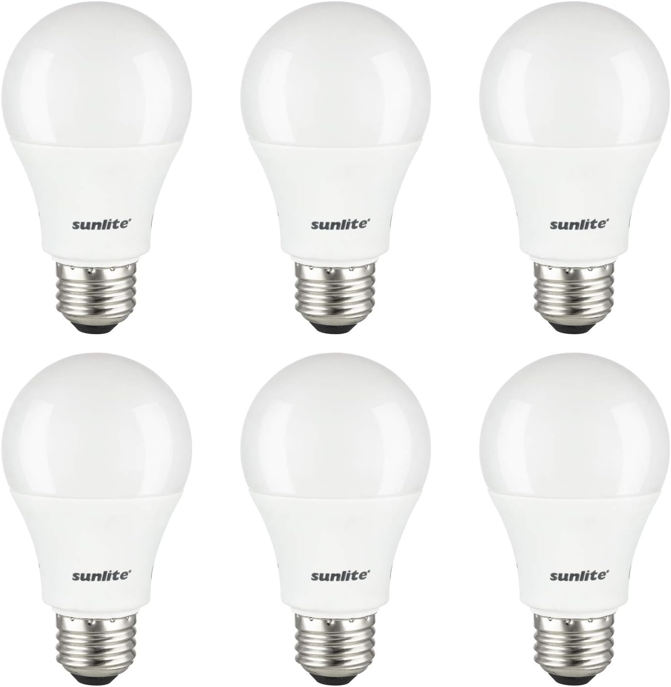 Sunlite 80939-SU LED A19 Light Bulbs, 14 Watts (100W Equivalent), 1500 Lumens, Medium Base (E26), Non-Dimmable, UL Listed, 65K - Daylight Pack of 6