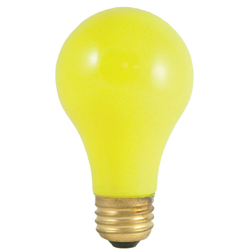 Bulbrite 25A/CY 25 Watt Incandescent A19 Party Bulb, Medium Base, Ceramic Yellow