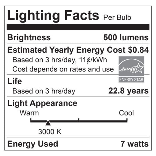 Sunlite 80522 LED MR16 Reflector Spotlight Bulb, 7 Watts (50W Halogen Bulb Replacement) 120 Volt, 550 Lumen, 35° Flood Beam, GU10 Base, Dimmable, ETL Listed, 3000K Warm White, 1 Count