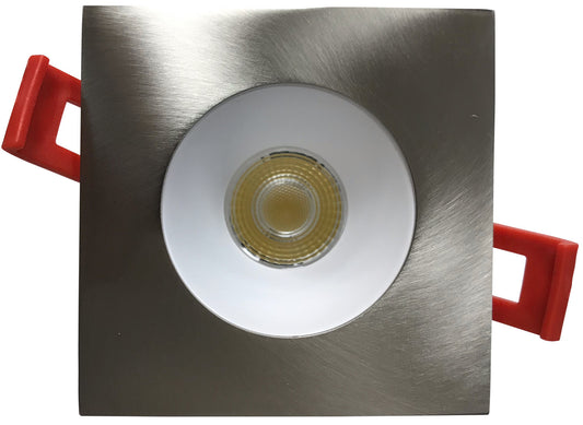 Luxrite 2" Regressed Interchangeable Canless Spotlight Square Brushed Nickel Trim, Pack of 5 (LR23455)