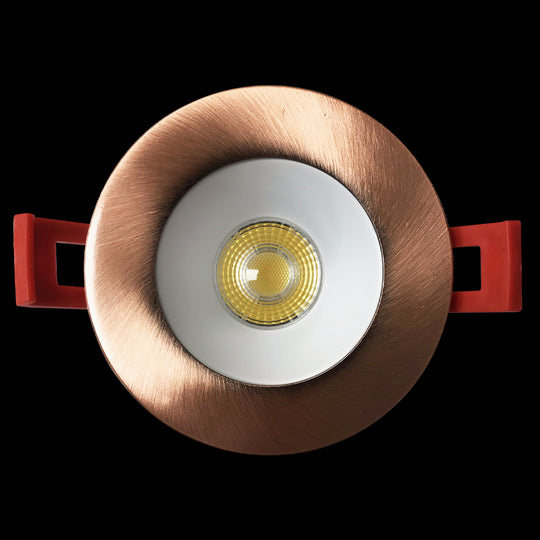 Luxrite 2" Regressed Interchangeable Canless Spotlight Round Trim Copper Finish, Pack of 5 (LR23431)