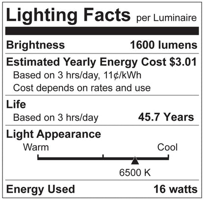 Luxrite LED 3' T8 Universal 16W Shatter Proof Ballast Compatible Light Tube, G13 Base, 1600 Lumens, 6500K - Daylight, 83 CRI, Frosted White Finish (LR34079)
