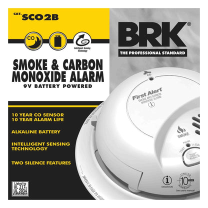 SCO2B Battery-Operated Combination Smoke and Carbon Monoxide Alarm