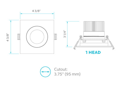 SINGLE HEAD GIMBAL 5CCT WHITE CANLESS SPOTLIGHT